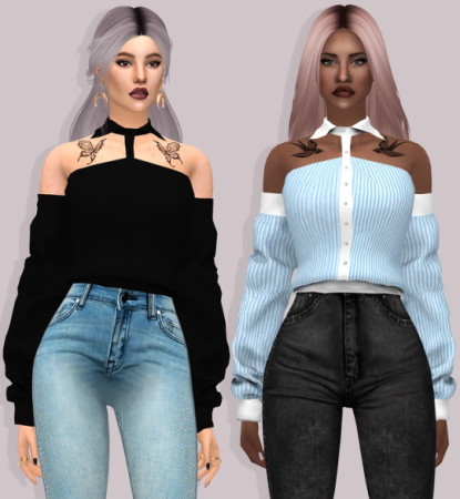 Pieflavoredpielover Hot Blooded Shirt with Sleeves at Lumy Sims » Sims ...