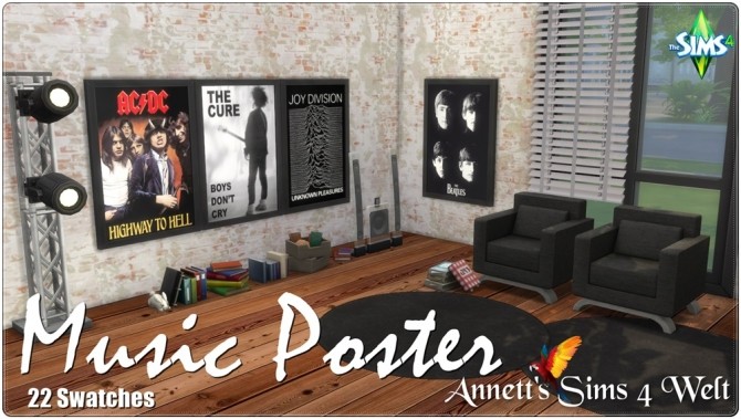 Sims 4 Music Posters at Annett’s Sims 4 Welt