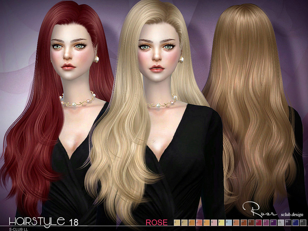 Sims 4 Rose n18 hair by S Club at TSR