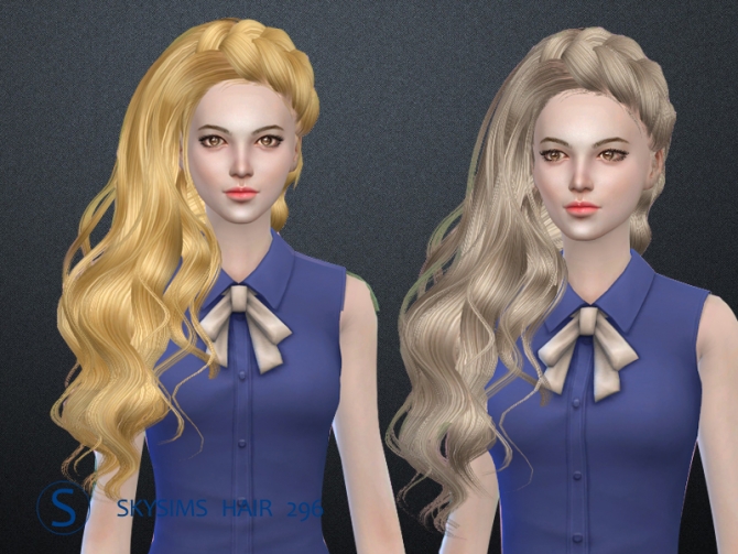 Hair 296 (Pay) by Skysims at Butterfly Sims » Sims 4 Updates