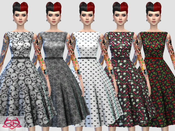 Sims 4 Eugenia dress RECOLOR 3 by Colores Urbanos at TSR