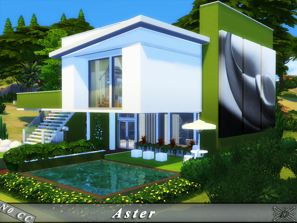 Sims 4 Aster modern house by Danuta720 at TSR