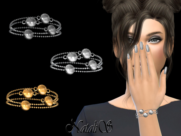 Sims 4 Polished discs bracelet by NataliS at TSR