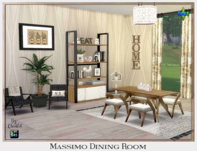 Sims 4 Massimo Dining Room at Chicklet’s Nest
