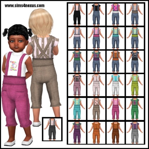 Overall Cuteness and shirt by Samantha Gump at Sims 4 Nexus » Sims 4