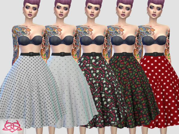Sims 4 Vintage Basic skirt RECOLOR 3 by Colores Urbanos at TSR