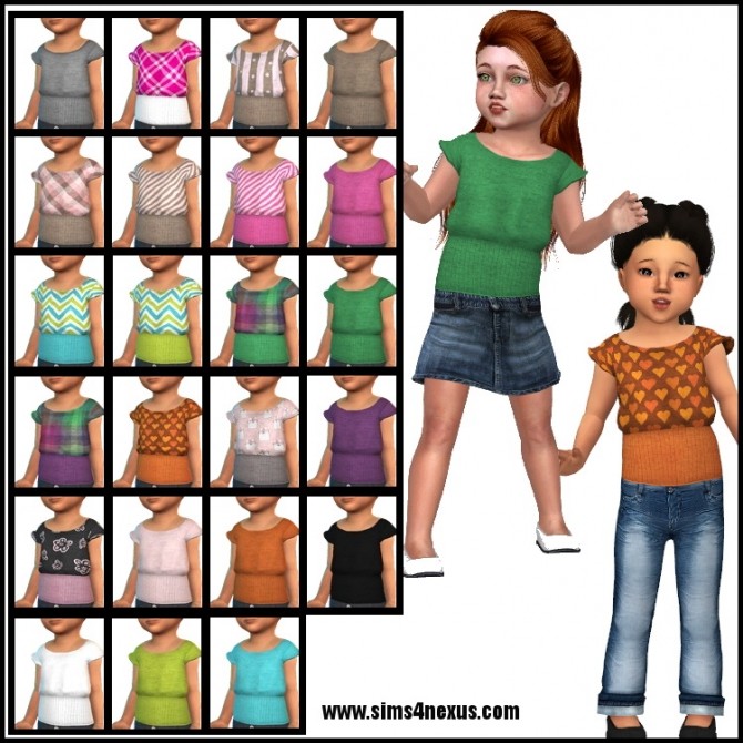 Sims 4 Overall Cuteness and shirt by Samantha Gump at Sims 4 Nexus