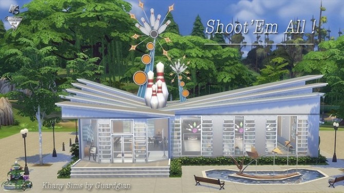 Sims 4 Shootem all bowling lot by Guardgian at Khany Sims