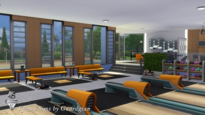 Sims 4 Shootem all bowling lot by Guardgian at Khany Sims
