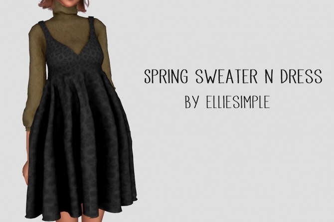 Sims 4 Spring sweater n dress at Elliesimple