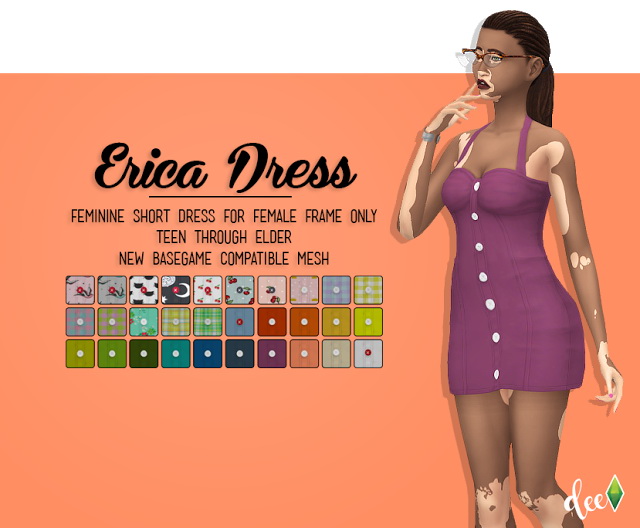 Sims 4 Erica Mini dress at Deetron Sims