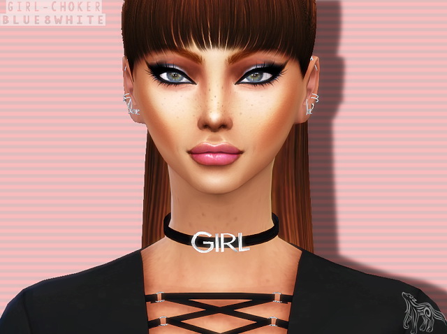 Sims 4 GIRL CHOKER at Blue8white