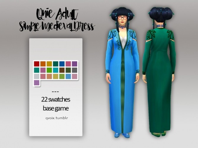 Sims 4 Simple Medieval Dress at qvoix – escaping reality