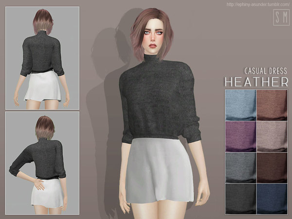 Sims 4 Heather Casual Dress by Screaming Mustard at TSR