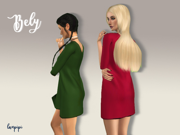 Sims 4 Bely dress by laupipi at TSR