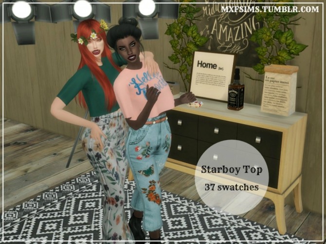 Sims 4 Starboy Top at MXFSims