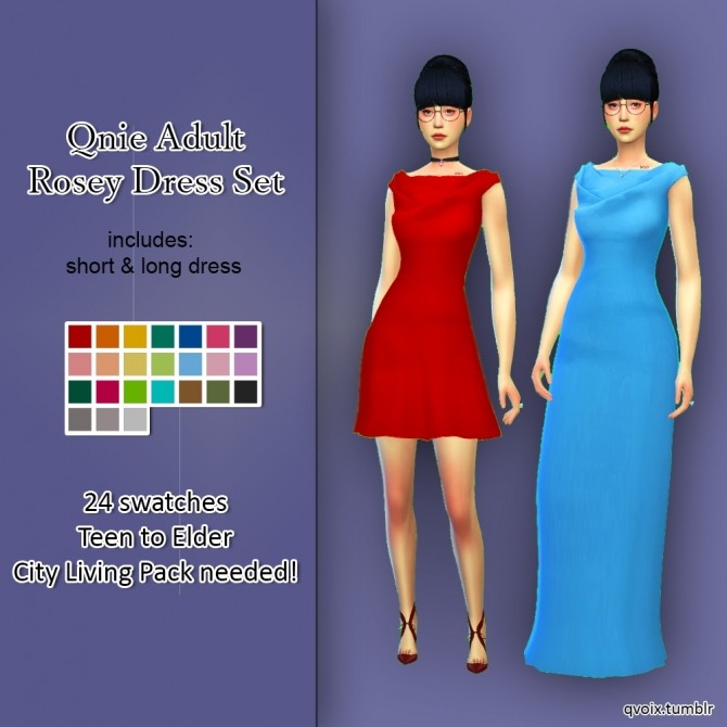 Sims 4 Qnie Rosey Dress Set at qvoix – escaping reality
