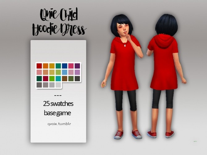 Sims 4 Qnie Child Hoodie Dress at qvoix – escaping reality