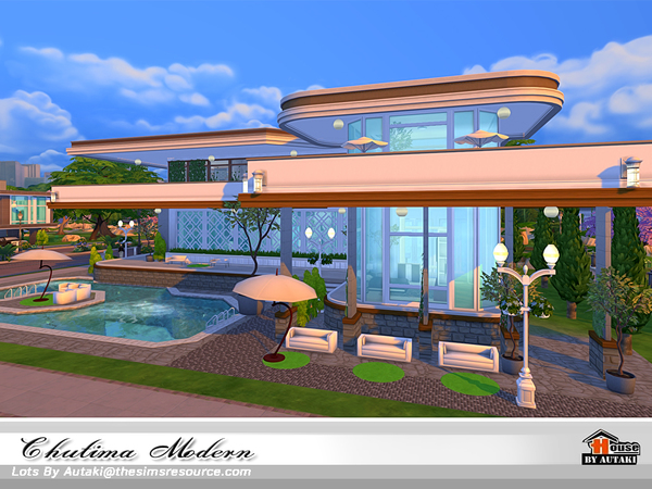 Sims 4 Chutima Modern house by autaki at TSR