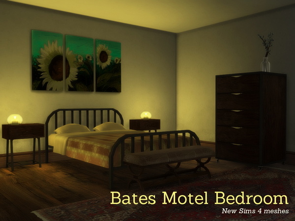 Sims 4 Bates Motel Bedroom by Angela at TSR