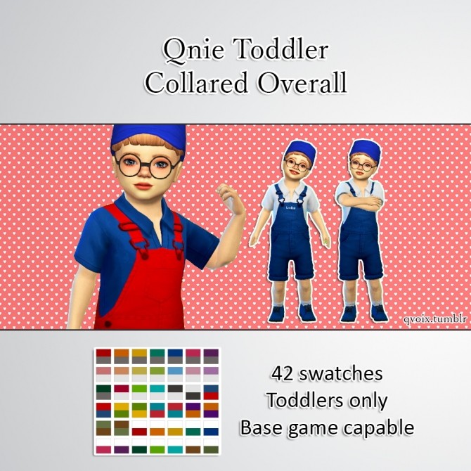 Sims 4 Qnie Toddler Collared Overall at qvoix – escaping reality