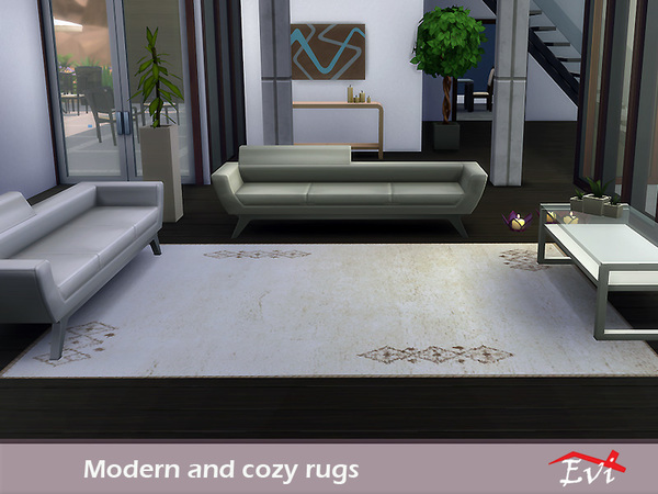 Sims 4 Modern and Cozy rugs by evi at TSR