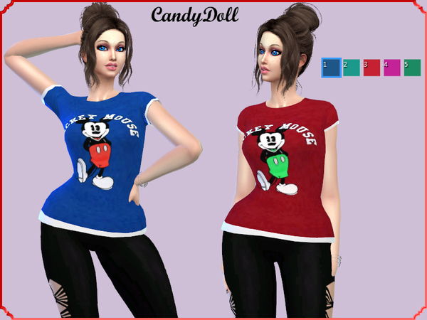Sims 4 MickeyCute Tee by CandyDolluk at TSR
