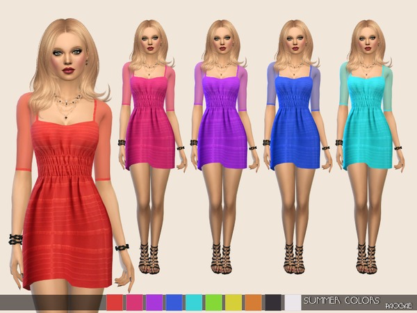 Sims 4 Summer Colors dress by Paogae at TSR