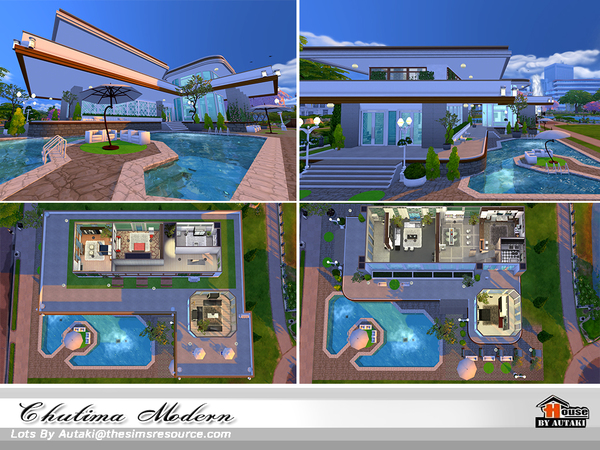 Sims 4 Chutima Modern house by autaki at TSR