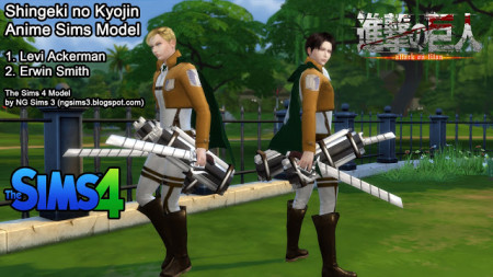 Attack on Titan Levi & Erwin at NG Sims3