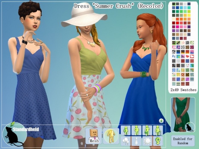 Sims 4 Recolor of Annabellee25s Summer Crush dress by Standardheld at SimsWorkshop