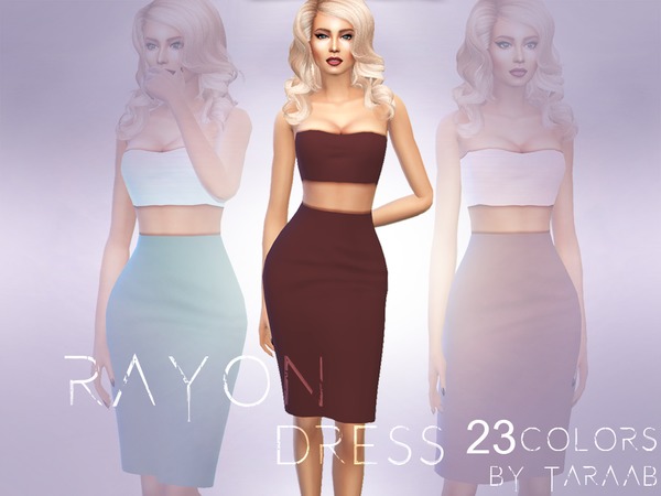 Sims 4 Rayon Dress by taraab at TSR