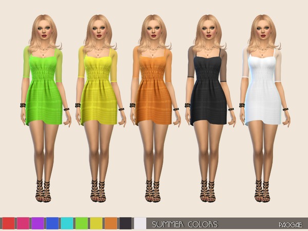 Sims 4 Summer Colors dress by Paogae at TSR