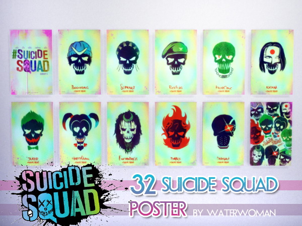 Sims 4 32 Suicide Squad Posters by Waterwoman at Akisima