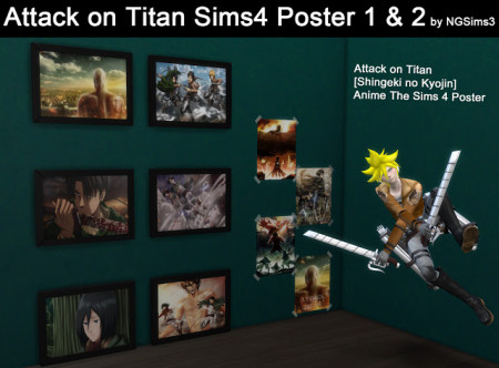 Attack on Titan Poster 1 & 2 at NG Sims3