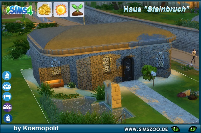 Sims 4 Stone house with pool by Kosmopolit at Blacky’s Sims Zoo