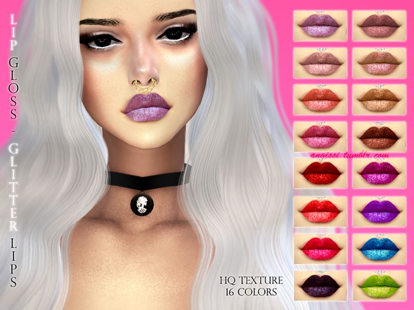 Sims 4 Glitter Lips by ANGISSI at TSR
