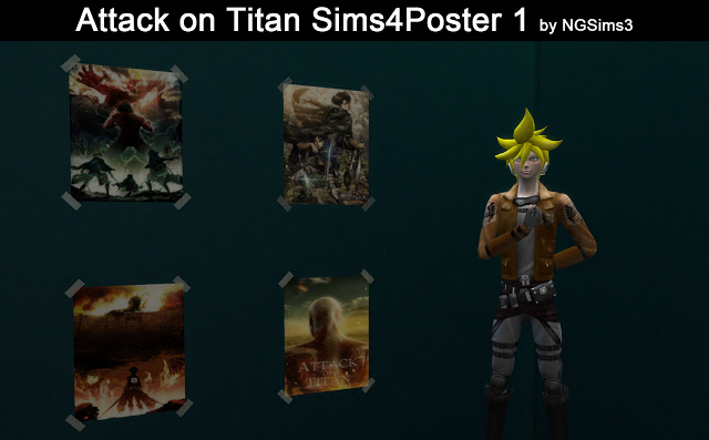 Sims 4 Attack on Titan Poster 1 & 2 at NG Sims3