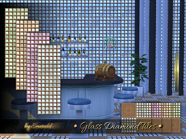 Sims 4 Glass Diamond Tiles by emerald at TSR
