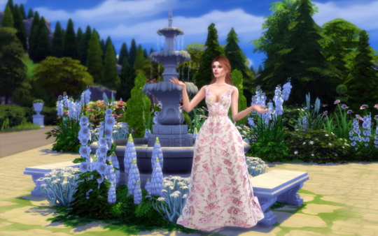 Sims 4 Floral Gown at 5Cats