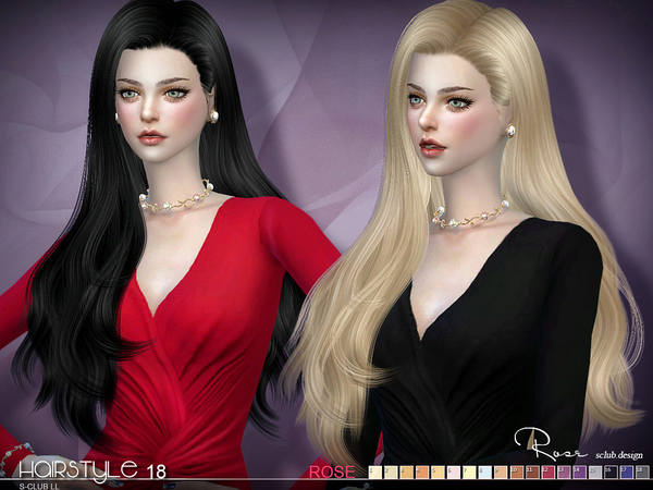 Sims 4 Rose n18 hair by S Club at TSR