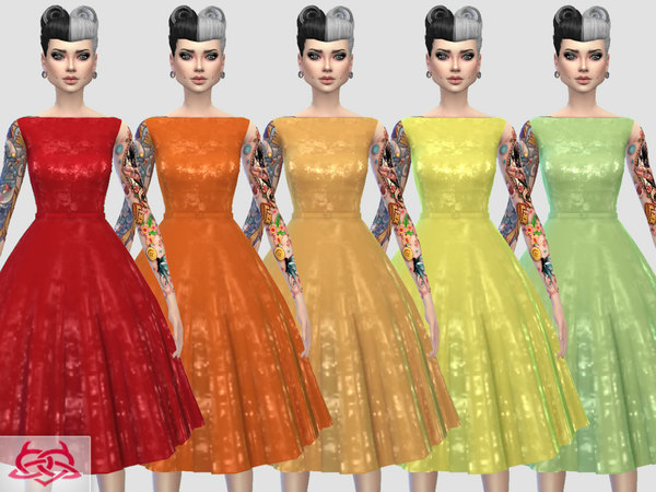 Sims 4 Eugenia dress recolor 1 by Colores Urbanos at TSR