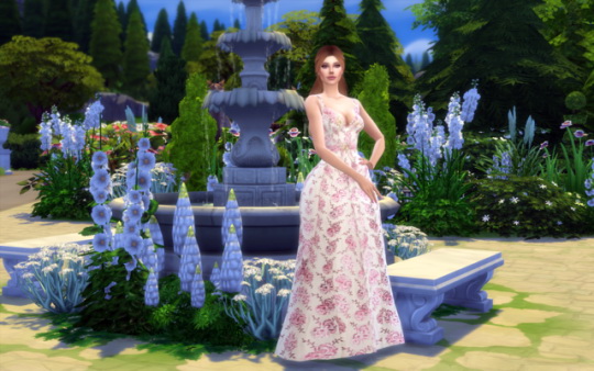 Sims 4 Floral Gown at 5Cats