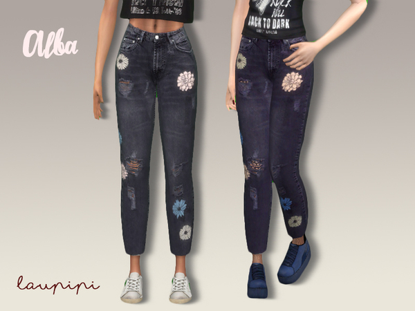 Sims 4 Alba jeans by laupipi at TSR