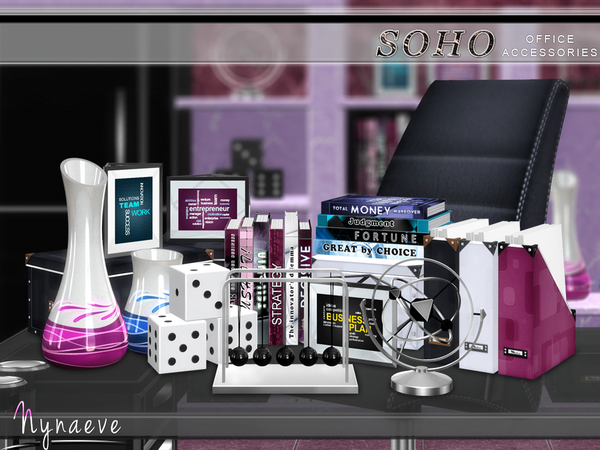 Sims 4 Soho Office Accessories by NynaeveDesign at TSR