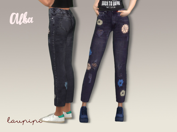 Sims 4 Alba jeans by laupipi at TSR