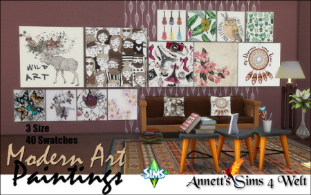 40 Modern Art Paintings Part 2 At Annett S Sims 4 Welt Sims 4 Updates   2861 450x283 