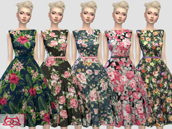 Sims 4 Eugenia dress RECOLOR 2 by Colores Urbanos at TSR