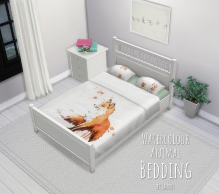 Watercolour Animal Bedding by SaurusSims at Mod The Sims
