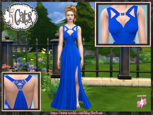 Sims 4 Jeweled Back Gown V2A at 5Cats